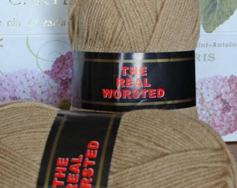 Real Worsted from SRKertzer 100% Polyester Knitting Worsted Yarn -- 220 Yards (201 Meters), 100g (3.5 oz) Skein, Camel Colour