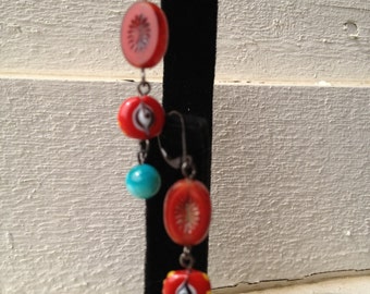 Wine Red Hyacinth Dangling Earrings