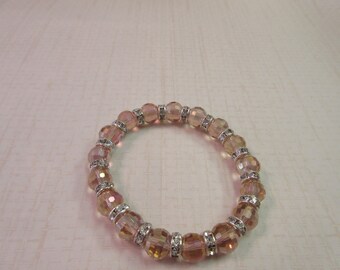Perfect Bride's beautiful Rose Crystal beaded bracelet.