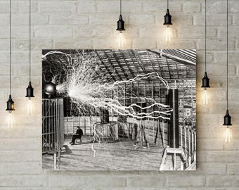 Tesla Poster Nikola Inventor Engineer Physics Art Science