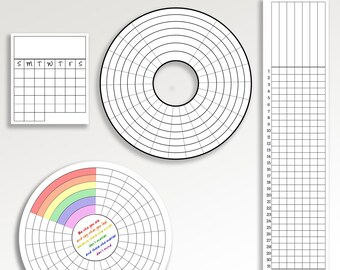Habit Tracker's pack. Circle tracker. LGBT. mini trackers. Monthly habit tracker. 21 day tracker.