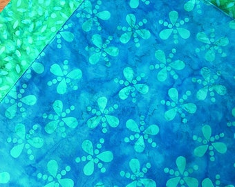Batik Placemats - Beach Placemats - Summer Placemats - Blue Placemats - Green Placemats - Reversible Placemats - Heat Resistant