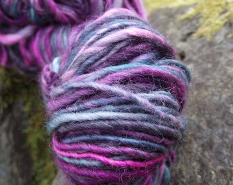 Handspun yarn, handpainted wool Bluefaced Leicester BFL worsted yarn multiple skeins available-New Wave