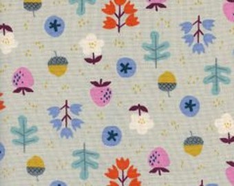 WELSUMMER Unbleached Cotton By Kim Kight for Cotton and Steel Fabrics Forage Grey