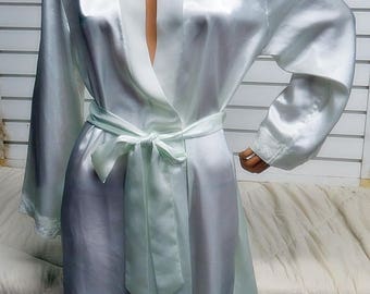 Jones New York Satin Robe Dressing Gown Large #414