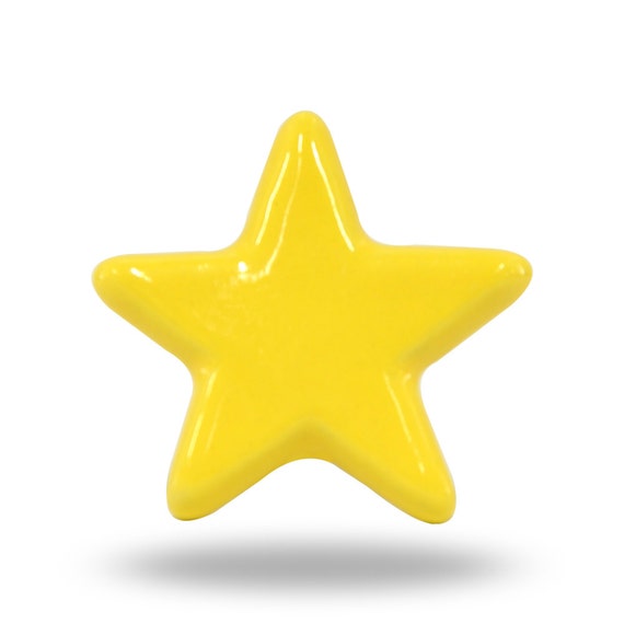 Yellow Star Shaped Ceramic Furniture Pull for a Modern Home
