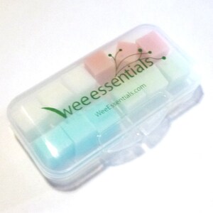 SAMPLER - Cloth Wipe Solution cube sampler of detergent-free and vegan Soap Bits in a travel pillbox!