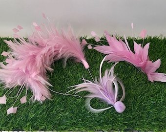 Pink bridesmaid/ flower girl feather mount collection