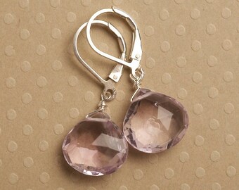 Purple Amethyst Earrings, Lavender Amethyst Earrings, Gemstone Earrings, Birthstone Earrings, February Birthstone