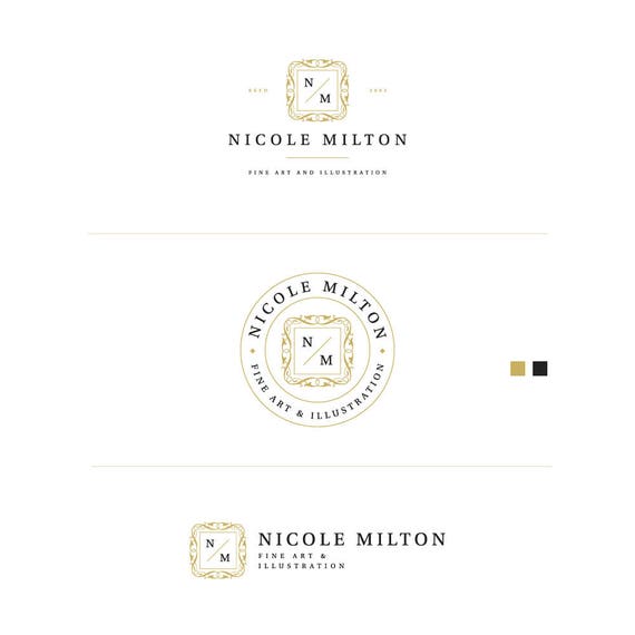 Classic Logo, Fine Art Logo, Fashion Blog Logo, Elegant Logo, Artist Logo, Gold Blog logo, Logo, Custom Boutique Logo, Creative Logo Design