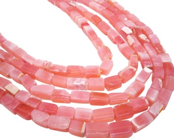 Pink Opal Beads, Pink Peruvian Opal, Peruvian Pink Opal, Rectangle Shape, SKU 4174A