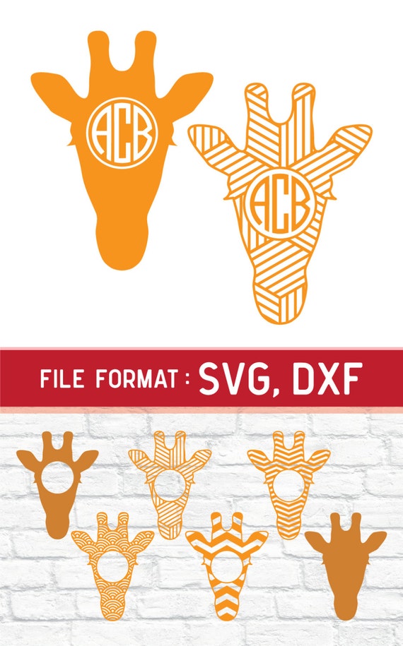 Download 6 Patterns Giraffe Monogram SVG Files for Cricut Die Cut