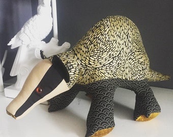 Handmade stuffed badger