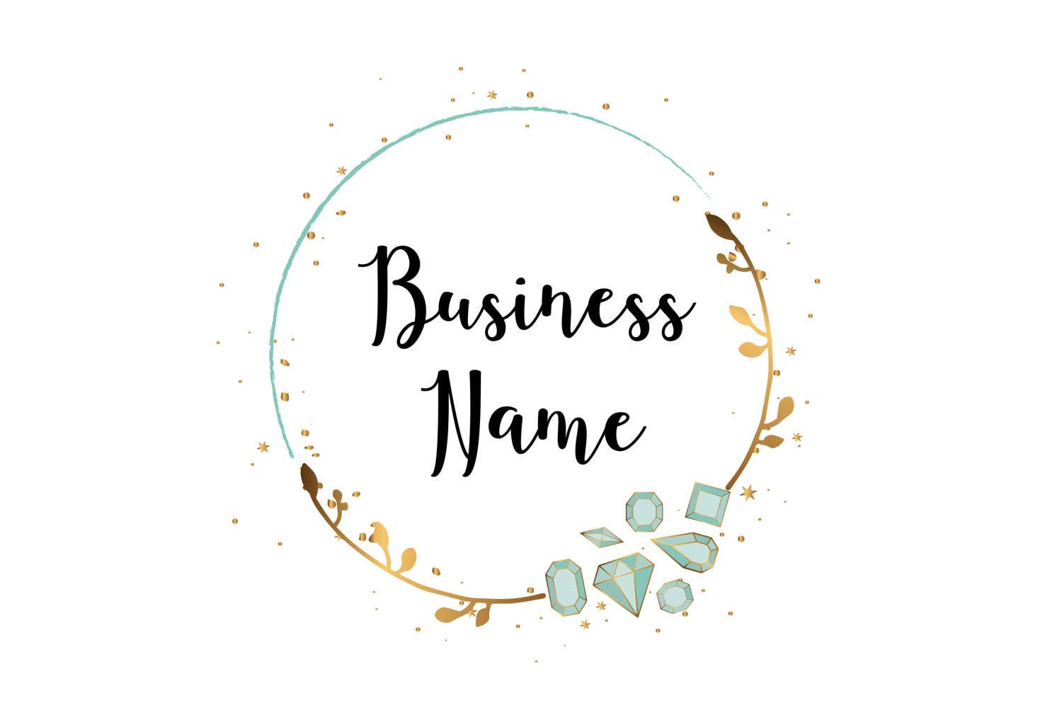 digital-custom-logo-design-gold-blue-logo-jewelry-logo