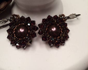 Autumn sun beads earrings