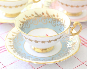 Rare 20th Century, English Bone China Tea Cup & Saucer by E. Brain/Foley, Tea Party, Wedding Gift Inspiration - c. 1948 - 1963