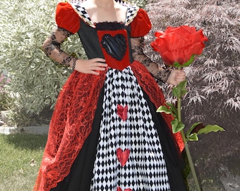 Queen Of Hearts Costume Dress, Girls