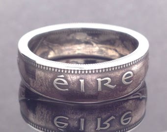 Irish One Shilling Coin Ring (1951-1968)