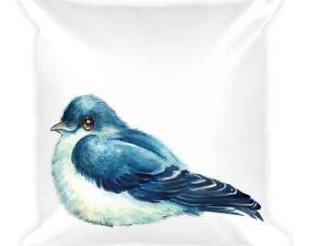 SWALLOW - Square Pillow -- 16x16 ship from USA