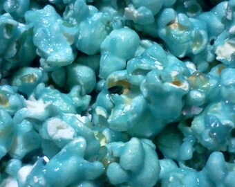 Blue Candy Coated Popcorn, Blue Raspberry Flavor, Blue Popcorn