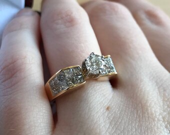 Invisible Set Diamond Engagement Ring