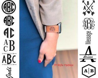 Personalized Apple Watch Band 38mm, Monogram Apple Watch Band 42mm, Leather iWatch Band, Engraved Apple Watch Strap Men, Women, iWatch Strap