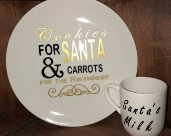 Cookies & milk plate for Santa