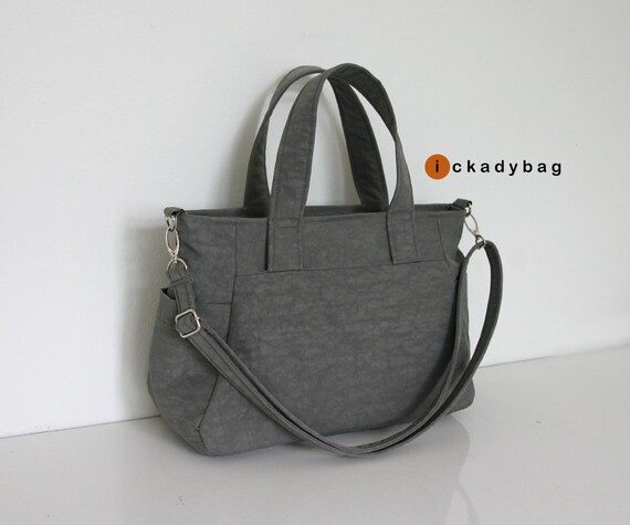 small gray purse