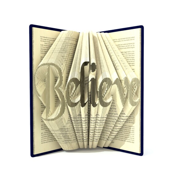 Book folding pattern BELIEVE 296 folds Tutorial with Book folding pattern BELIEVE 296 folds Tutorial with