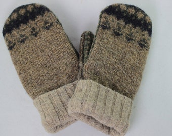 Etsy Sweater Mittens, Large, Army Greens, Recycled Mittens