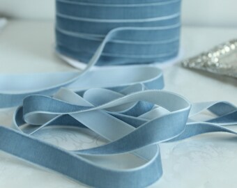 150 yds 5/8 inch (16 mm ) Wholesale French Blue Velvet Ribbon / Single-face velvet ribbon / WVRXMD58-332