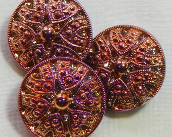 Small Drama Czech Glass Buttons (3)