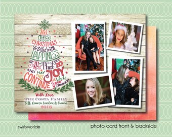 Retro Christmas Photo Cards, Retro Holiday Photo Cards, Unique Christmas Photo Cards, Holiday Photo Collages, Christmas Photocards HOL574