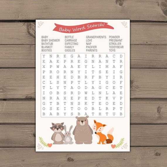 shower neutral baby ideas word word Woodland search Baby shower search baby game Baby shower neutral baby ideas word word Woodland search Baby shower search baby game Baby