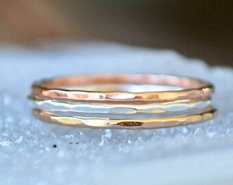 Rose gold, Eco friendly recycled silver, gold stacking rings