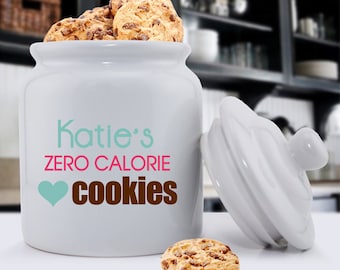 Personalized Cookie Jar - Personalized Ceramic Cookie Jar - Zero Calories Cookie Jar - Gifts for Mom - Gifts for Kids - GC1077