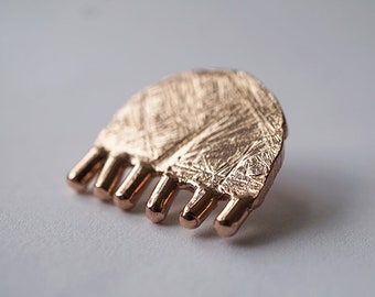 big tulip textured pin - sterling silver or bronze