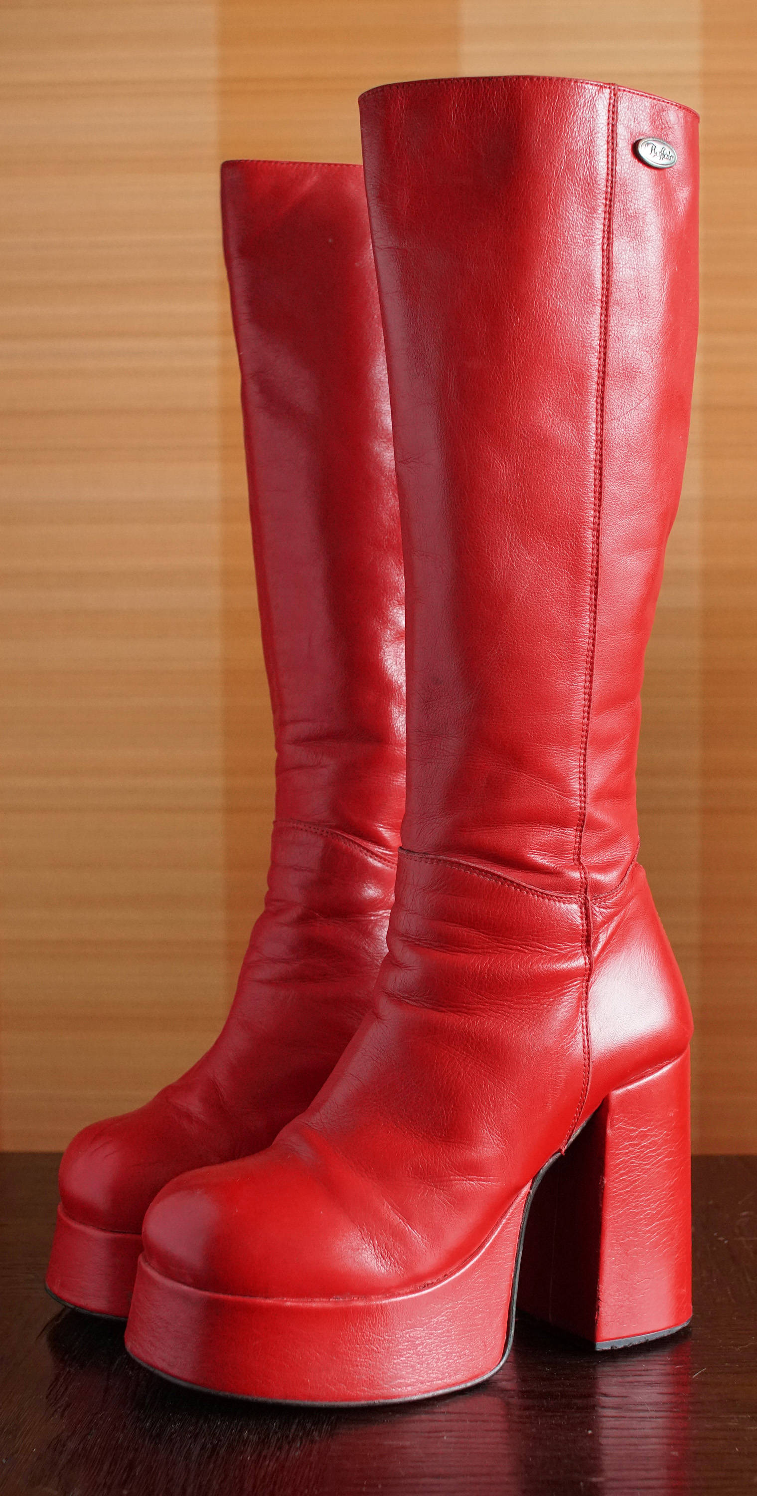 platform red boots