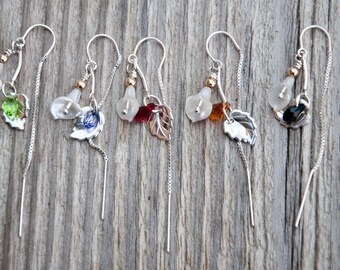 Mother of Pearl Calla Lily threader earrings