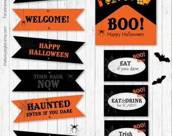 Halloween Party signs and bunting Halloween Printable