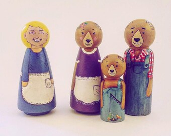 Hand Painted Goldilocks and the Three bears
