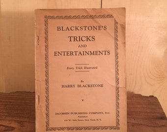 Blackstone's Tricks and Entertainments Blackstone, Harry 1929, Vintage Book