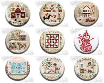 Pick One Winter Needle Nanny Nannies Minder Stitch Dots cross stitch tool notion laundry Farmhouse Christmas LHN JBW Designs CCN snowman