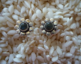 Silver labradorite Stud Earrings