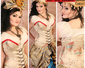Waist 35-37 Hot Air Balloon Ruffled Duchess Corset