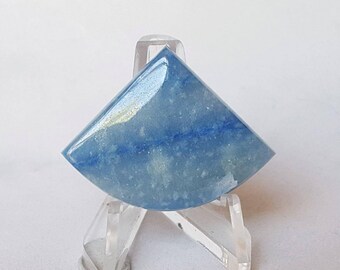 Blue Dumortierite in Calcite Cabochon