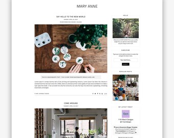 Mary Anne | Responsive Minimalist Premade Blogger Template