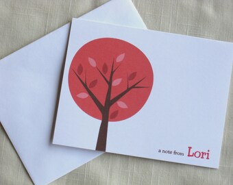 Mod Tree Note Card Set - Personalized Stationery