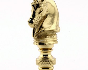 LAMP FINIAL horse head brass