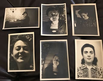 Vintage Photographs Woman Subject 1940s Set of 6